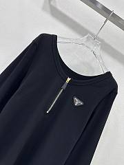 Okify Prada triangle logo middle zipper long sleeves SML - Black - 2