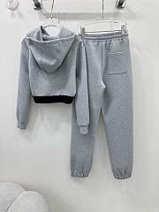 Okify Celine Set hooded pullover top + cuffed trousers SML - Grey - 3