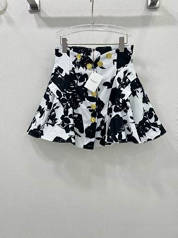 Okify Balmain Ink Flower Print Skirt S-XL 