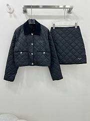 Okify Prada set diamond short cotton coat suit SML - Black - 1