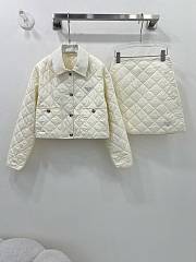 Okify Prada set diamond short cotton coat suit SML - White - 1