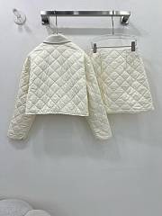 Okify Prada set diamond short cotton coat suit SML - White - 2