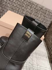 Okify MiuMiu Distressed Metal Knight Boots 35-40 Black - 2