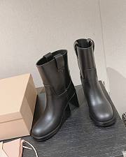 Okify MiuMiu Distressed Metal Knight Boots 35-40 Black - 1