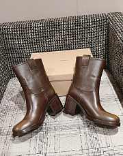 Okify MiuMiu Distressed Metal Knight Boots 35-40 Brown - 4