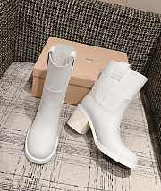 Okify MiuMiu Distressed Metal Knight Boots 35-40 White - 4