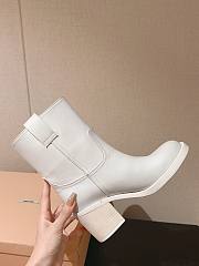 Okify MiuMiu Distressed Metal Knight Boots 35-40 White - 3