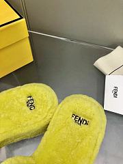 Okify Fendi embroidered logo wool slippers 35-41 - Yellow - 2