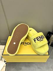 Okify Fendi embroidered logo wool slippers 35-41 - Yellow - 3