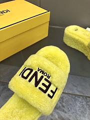 Okify Fendi embroidered logo wool slippers 35-41 - Yellow - 4