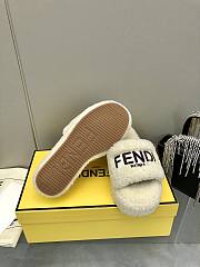 Okify Fendi embroidered logo wool slippers 35-41 - Cream - 2