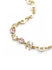 Okify Chanel Pink heart Pearl necklace 17329 - 3