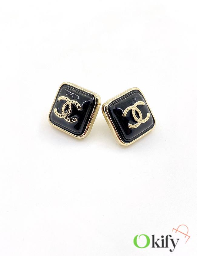 Okify Chanel Square Black Earings 17344 - 1