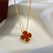 Okify VCA Classic single flower four-leaf clover Carnelian necklace 38-42cm 17351 - 1