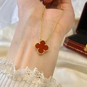 Okify VCA Classic single flower four-leaf clover Carnelian necklace 38-42cm 17351 - 3