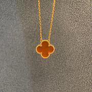 Okify VCA Classic single flower four-leaf clover Carnelian necklace 38-42cm 17351 - 2