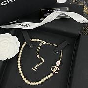 Okify Chanel half-chain pearl splicing double c necklace 17361 - 4