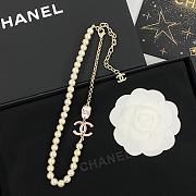 Okify Chanel half-chain pearl splicing double c necklace 17361 - 3