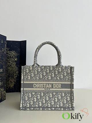 Okify Dior Book Tote dreamy gray tone 26*8*22cm  - 1