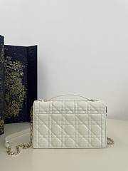 Okify Dior Top Handle Bag White Cannage Lambskin Medium 24*7.5*14 cm - 4