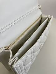 Okify Dior Top Handle Bag White Cannage Lambskin Medium 24*7.5*14 cm - 2