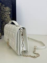 Okify Dior Top Handle Bag White Cannage Lambskin Medium 24*7.5*14 cm - 3