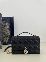 Okify Dior Top Handle Bag Black Cannage Lambskin Medium 24*7.5*14 cm - 1