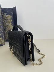 Okify Dior Top Handle Bag Black Cannage Lambskin Medium 24*7.5*14 cm - 2