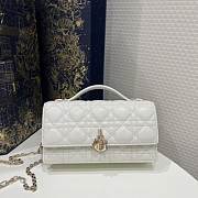 Okify Dior Top Handle Bag White Cannage Lambskin Small 21*11*5 cm - 1