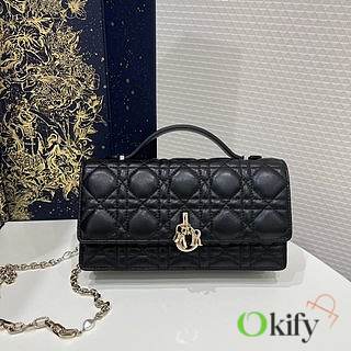 Okify Dior Top Handle Bag Black Cannage Lambskin Small 21*11*5 cm - 1