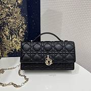 Okify Dior Top Handle Bag Black Cannage Lambskin Small 21*11*5 cm - 1