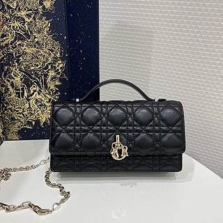 Okify Dior Top Handle Bag Black Cannage Lambskin Small 21*11*5 cm