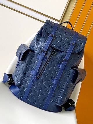 Okify Louis Vuitton Christopher MM Backpack Blue Color 41×48×13cm M11688 