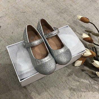 Okify Dior Girls Princess silver shoes for children 26-35 