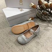 Okify Dior Girls Princess silver shoes for children 26-35  - 2