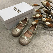 Okify Dior Girls Princess gold shoes for children 26-35  - 1