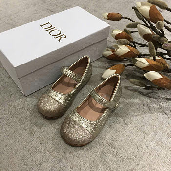 Okify Dior Girls Princess gold shoes for children 26-35 