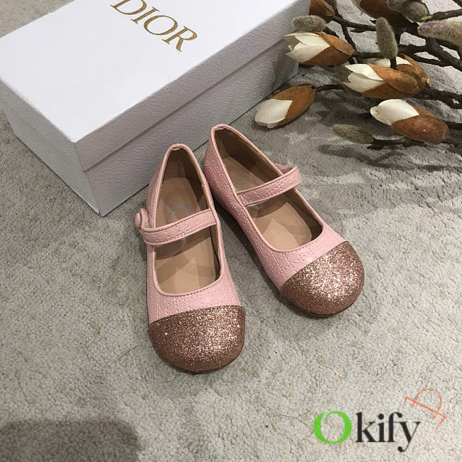 Okify Dior Girls Princess pink shoes for children 26-35  - 1