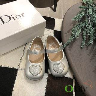 Okify Dior Heart Princess Shoes Silver Color for children 20-25 - 1