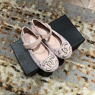 Okify Chanel Logo C Princess Shoes Pink Color for children 26-35