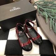 Okify Chanel Mary Jane Shoes Red Color for children 26-35 - 1