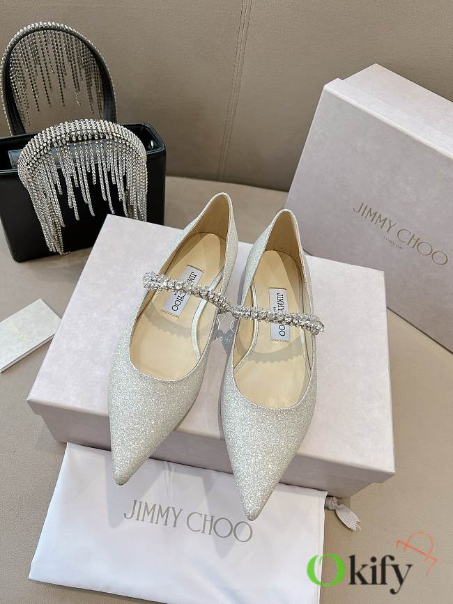 Okify Jimmy Choo Single-Strap Rhinestone High Heels 35-39 - 1