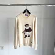 Okify Ralph Lauren women's knitted cashmere apricot bear sweater S-L - 1