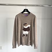 Okify Ralph Lauren women's knitted cashmere coffee bear sweater S-L - 1