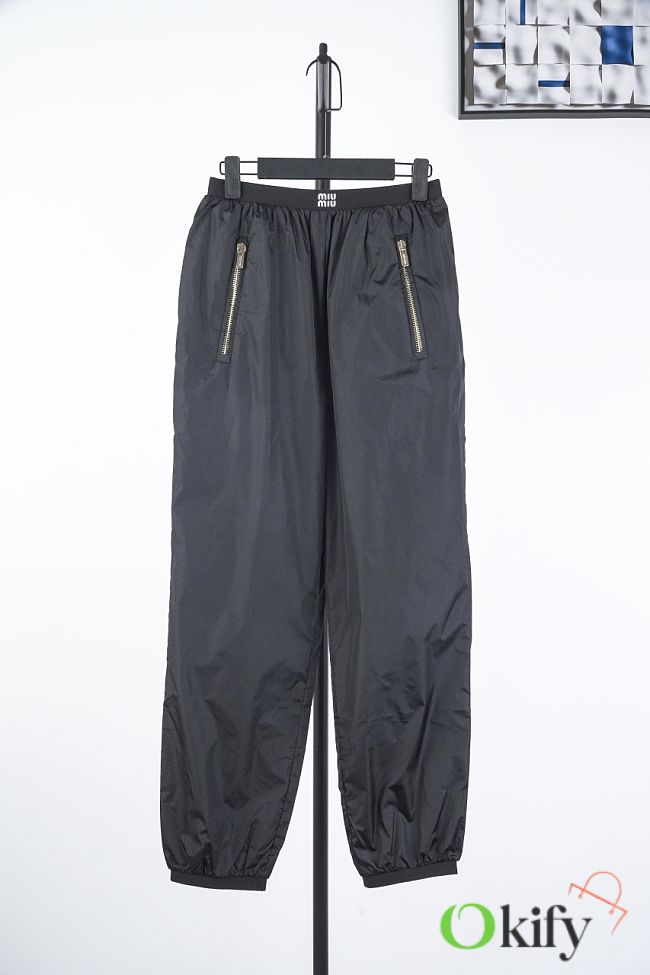 Okify Miumiu Thick Plate Rubber Letter Pants  - 1