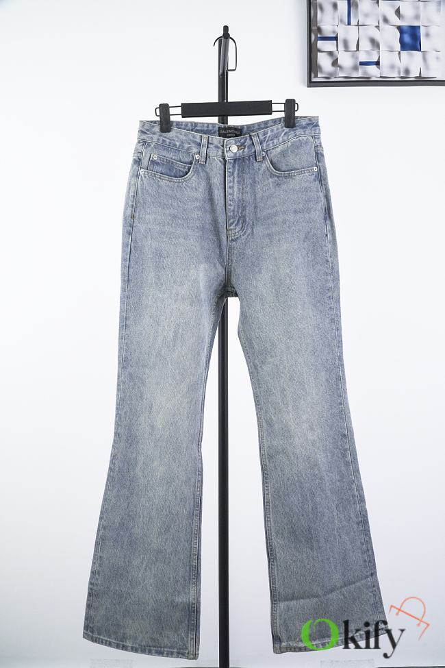 Okify Balenciaga Parisian flared washed blue jeans S-L  - 1