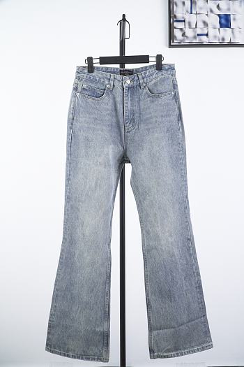 Okify Balenciaga Parisian flared washed blue jeans S-L 