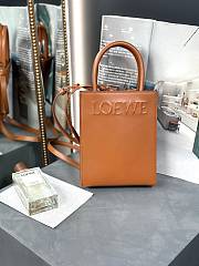 Okify Loewe Standard A5 Tote Brown Handbag 21-17-6cm - 1