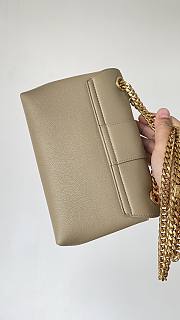 Okify Celine Chain Shoulder Bag Claude In Triomphe Canvas Milk Tea Color 23*14*8 cm - 2