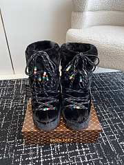 Okify Moon Boot Icon Black Faux-Fur Beads High Boots 35-41 - 1